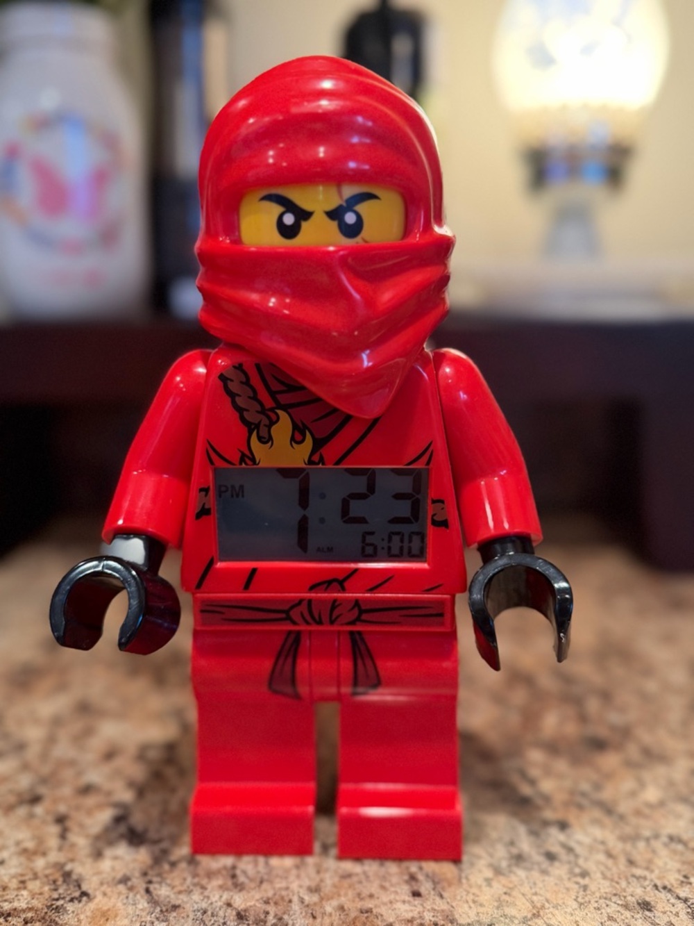 LEGO Ninjago Kai Red Digital Alarm Clock Battery-Operated Lighted LCD